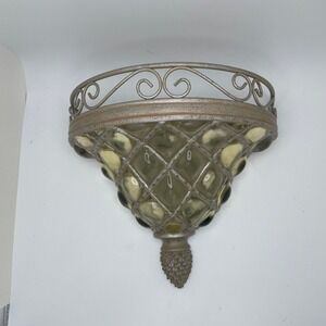 Home‎ Interiors Wall Shelf Decor Glass Accent Diamond Pattern Display